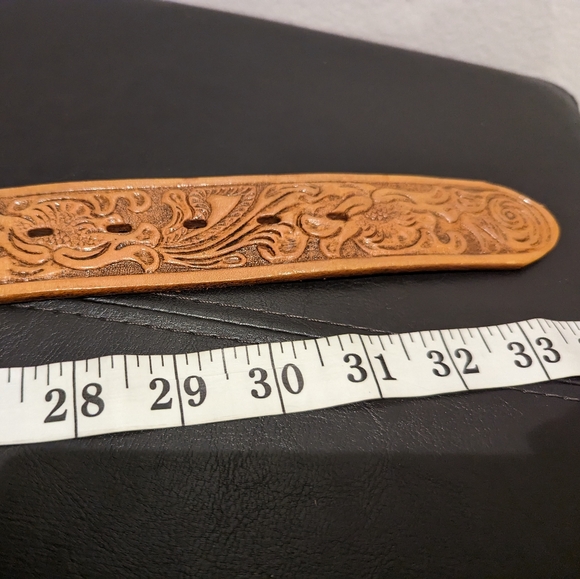 Vintage Genuine Leather Western Rodeo Belt Cowboy boots buckle - Picture 6 of 12